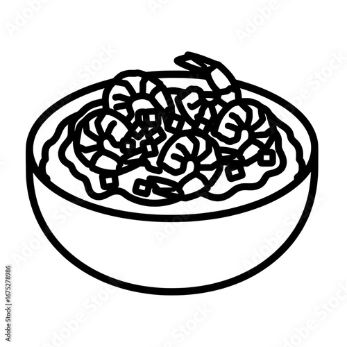 Bowl of noodles with transparent background