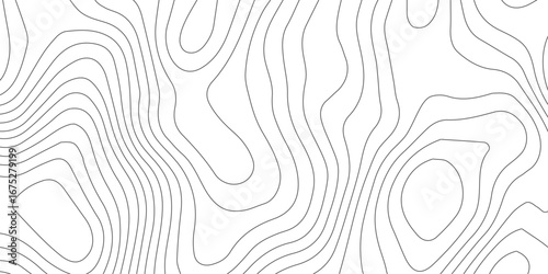 White background topography contour map with black curve lines, elegant luxury topographic wavy pattern, seamless geographic grid vector design illustration