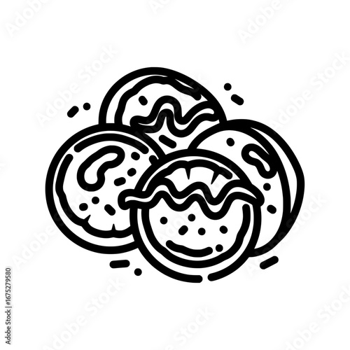 Chocolate chip cookies with transparent background