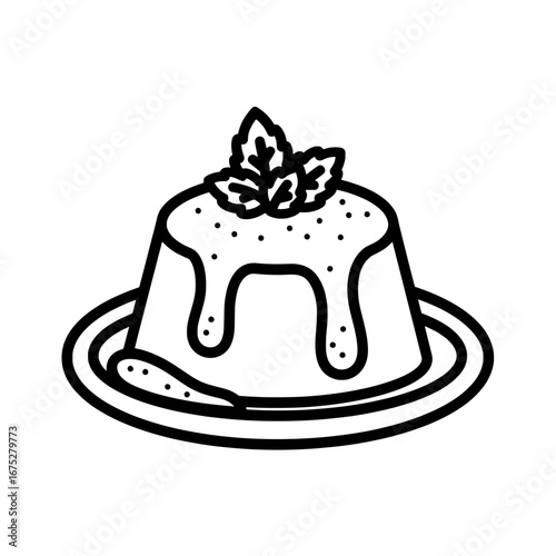Christmas pudding with transparent background