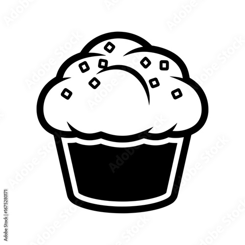 Cupcake with sprinkles on a transparent background