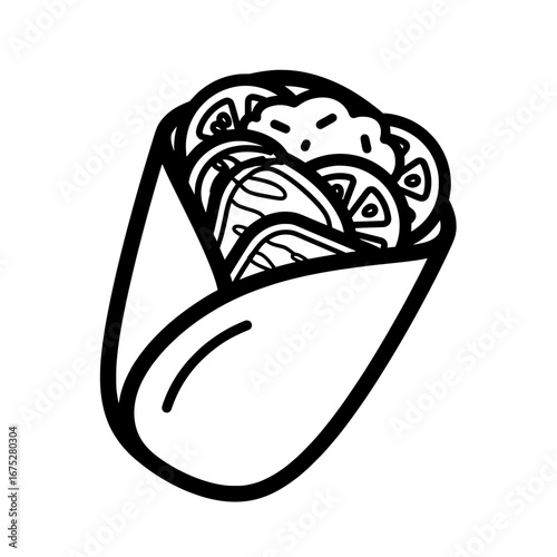 Fresh vegetable wrap with transparent background