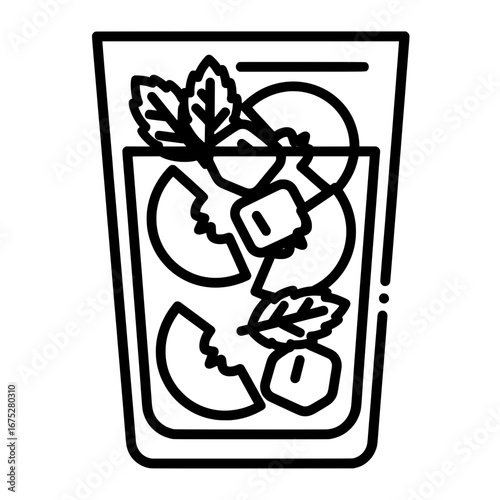 Frozen fruit cocktail drink with transparent background