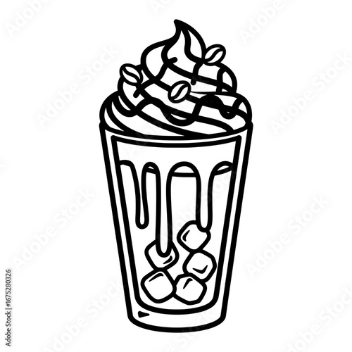 Frozen cola drink with transparent background