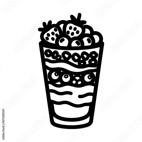 Fruit parfait with transparent background