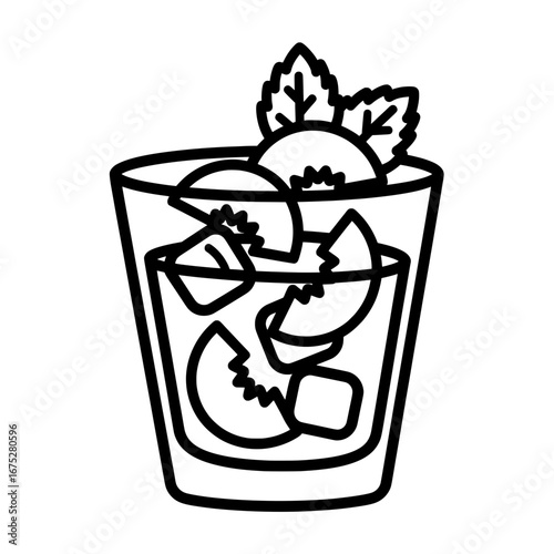 Glass of refreshing lemonade with transparent background