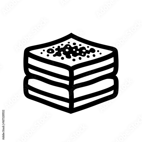 Layered cake with sprinkles on top with transparent background