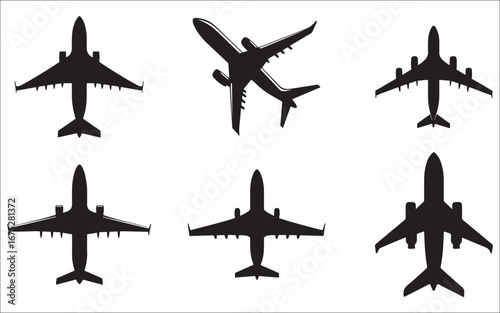 airplane icons set
