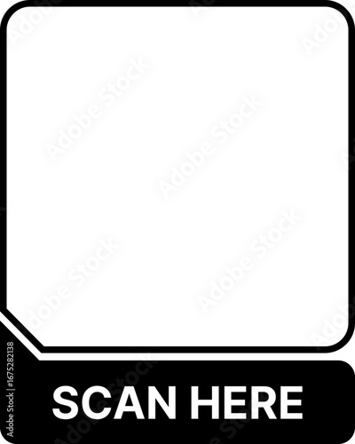 Black scan here frame