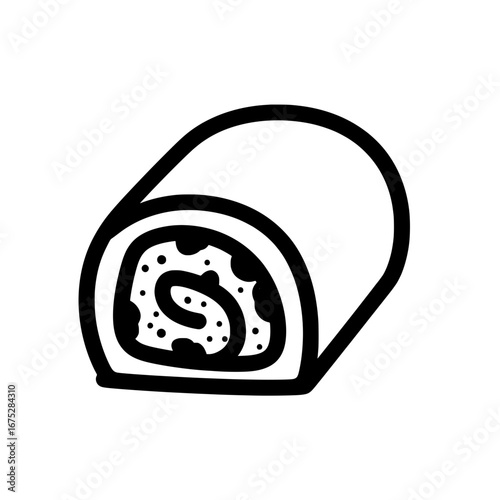 Sushi roll with transparent background