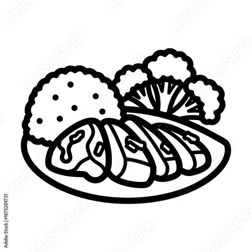 Vegetarian meal with transparent background