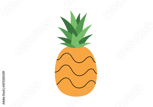 Vibrant tropical pineapple fruit icon for summer beach vibes and tropical getaway destinations