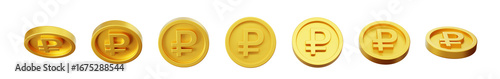 Financial Russian ruble Coin Recitation coin 3D