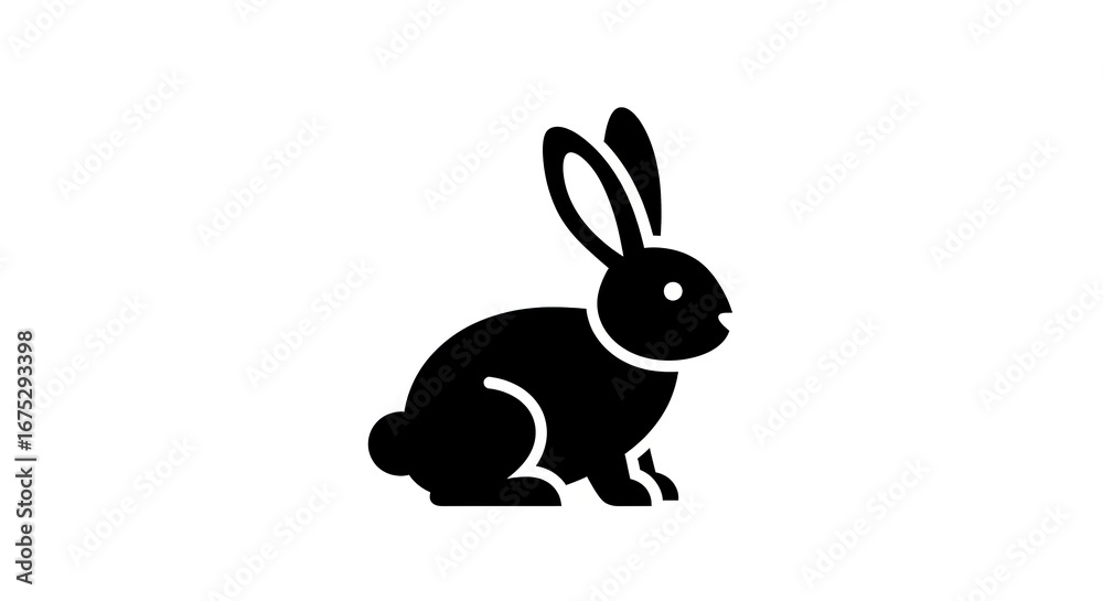 Fototapeta premium Rabbit silhouette graphic