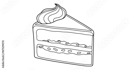 Slice of cake with transparent background