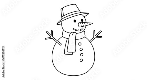 Snowman with scarf hat and transparent background
