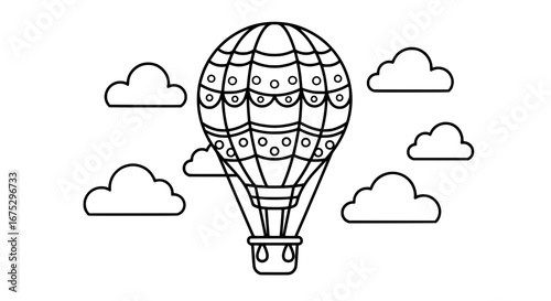 Hot air balloon with transparent background
