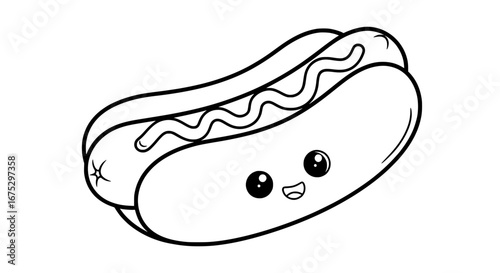 Cute hot dog with transparent background