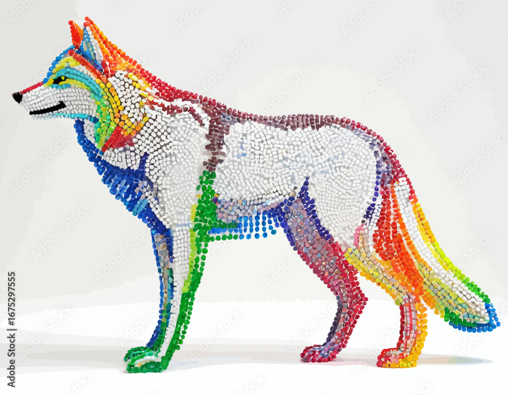 Fototapeta premium Wolf digital Art, Intricate Powerful and Ready for Print or Web, Sharp Details. Strong Identity. Timeless Design, Symbolize Strength