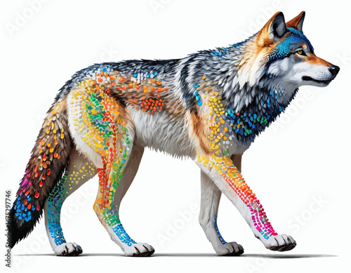 Wolf digital Art, Intricate Powerful and Ready for Print or Web, Sharp Details. Strong Identity. Timeless Design, Symbolize Strength