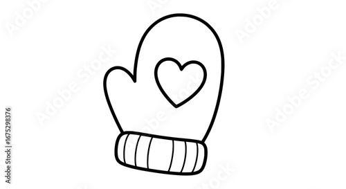 Warm mittens with transparent background