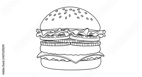 Burger with transparent background