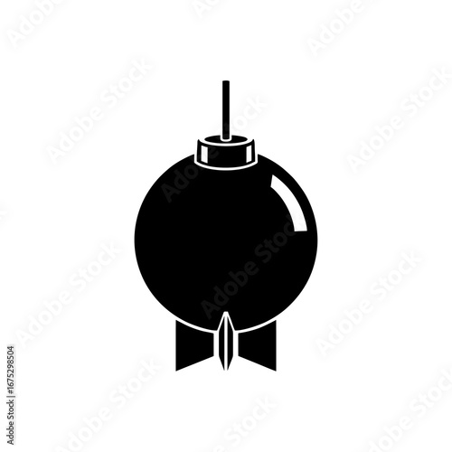 bomb with a burning fuse