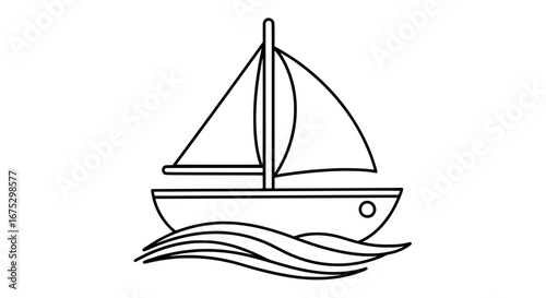 Sailing boat with transparent background