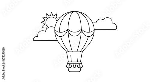 Hot air balloon with transparent background
