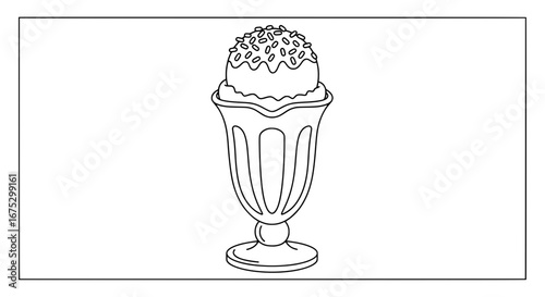 Ice cream sundae with transparent background