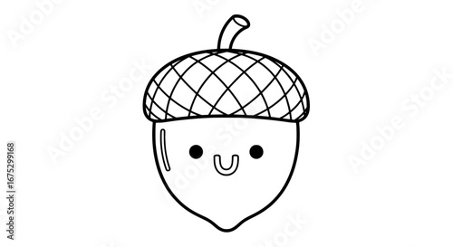 Cute acorn with transparent background