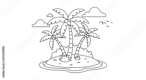 Palm trees with transparent background