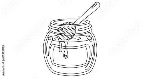 Honey jar with transparent background