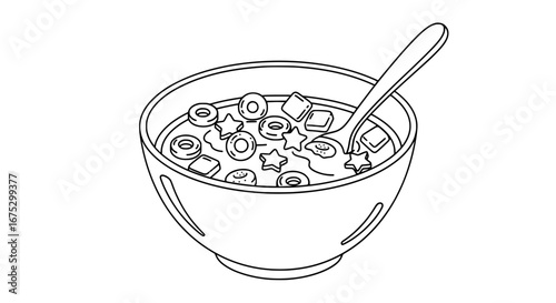 Bowl of cereal with transparent background