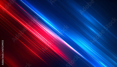 VS　赤と青の衝突 　ダイナミックな光の対比　斜めに分割　対決