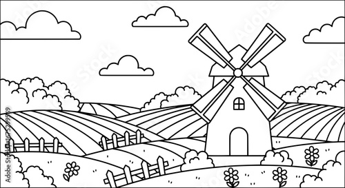 Windmill with transparent background