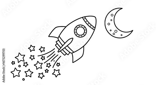 Rocket ship with transparent background