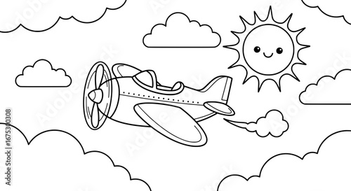 Child's toy airplane with transparent background