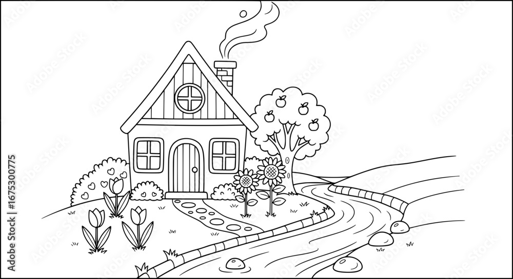 Naklejka premium Countryside house with transparent background