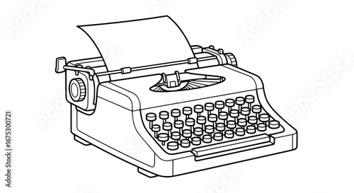 Typewriter with transparent background
