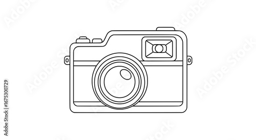 Camera outline with transparent background
