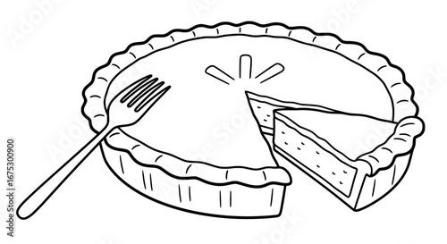 Chocolate pie with transparent background