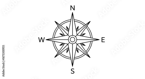 Compass rose with transparent background