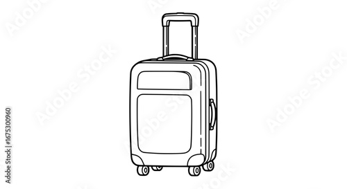Trolley suitcase with transparent background