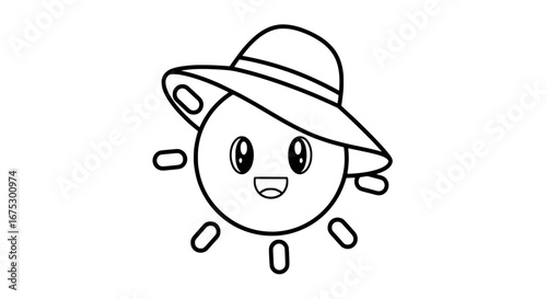 Cute avocado character wearing hat with transparent background