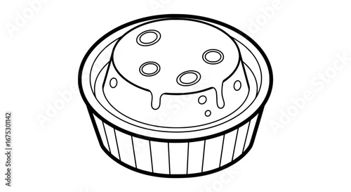 Chocolate lava cake with transparent background