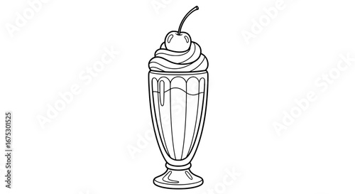 Ice cream sundae with transparent background