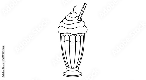 Ice cream sundae with transparent background