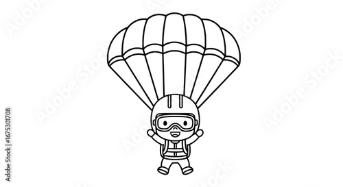 Child with parachute with transparent background