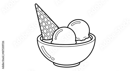 Ice cream bowl with transparent background